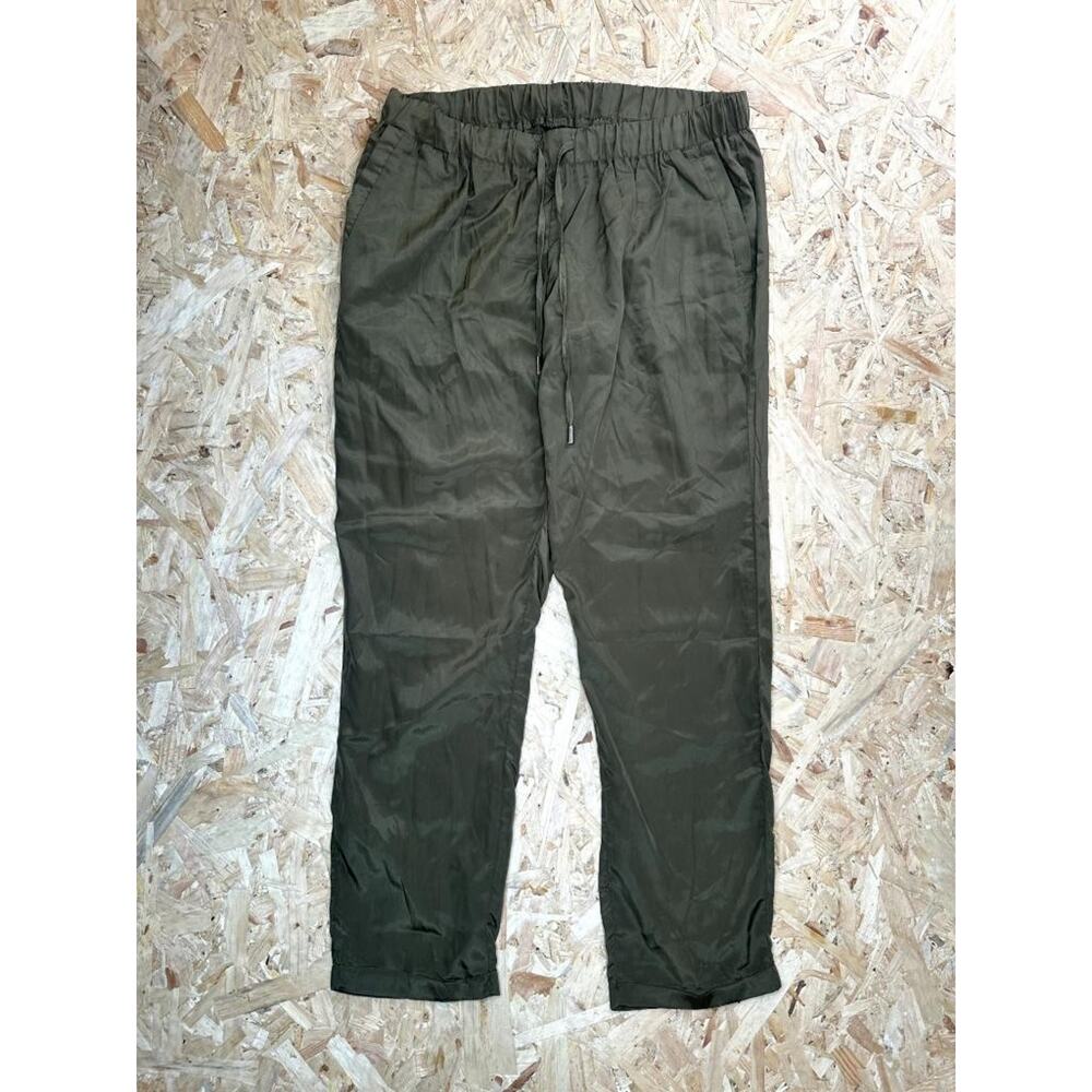 True True Womens Pants XL Dark Olive Green Elastic Waist Drawstring Casual New